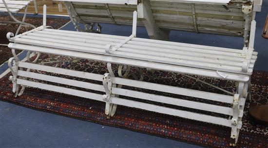 A 19th Century wrought iron metamorphic bench, W.183cm